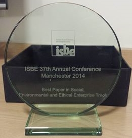 Dr David Littlewood wins ISBE Conference Best Paper in Track Prize